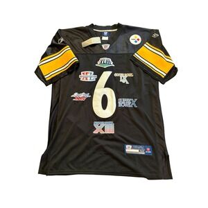 Reebok NFL Pittsburgh Steelers 6 Time Super Bowl Champs Jersey Black Men 52 NWT